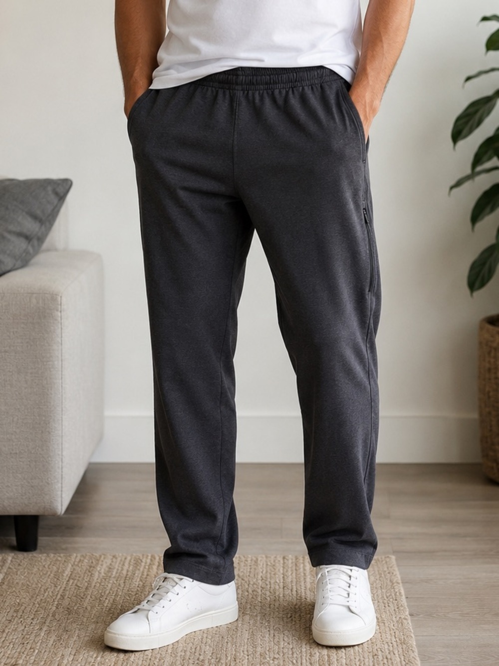 GAIAM Men’s Charcoal Performance Jogger Pants XL Athletic Lounge Activewear